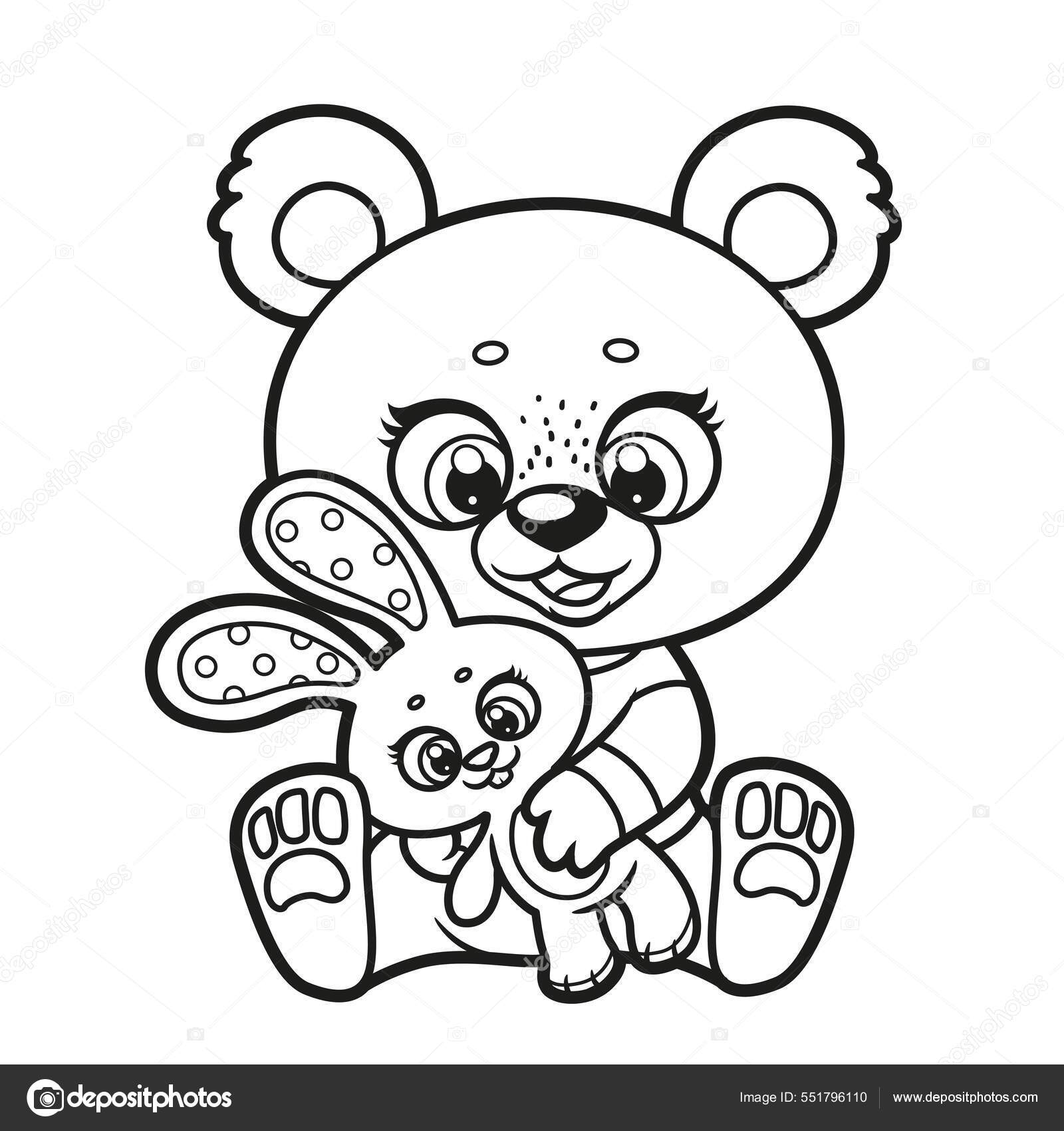 la cabeza de un animal de dibujos animados. cabeza de oso dibujo de  contorno lindo oso