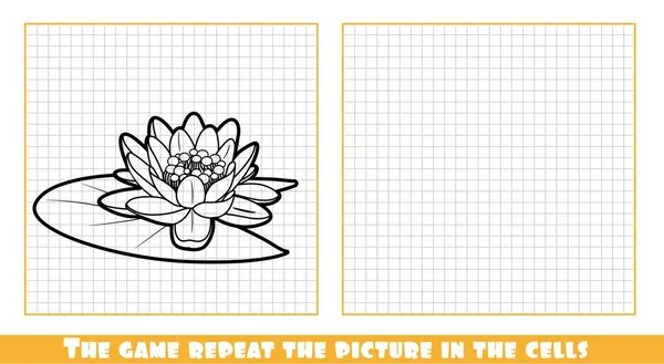 大百合花与叶子的游戏重复在细胞中的图片 — 图库矢量图片