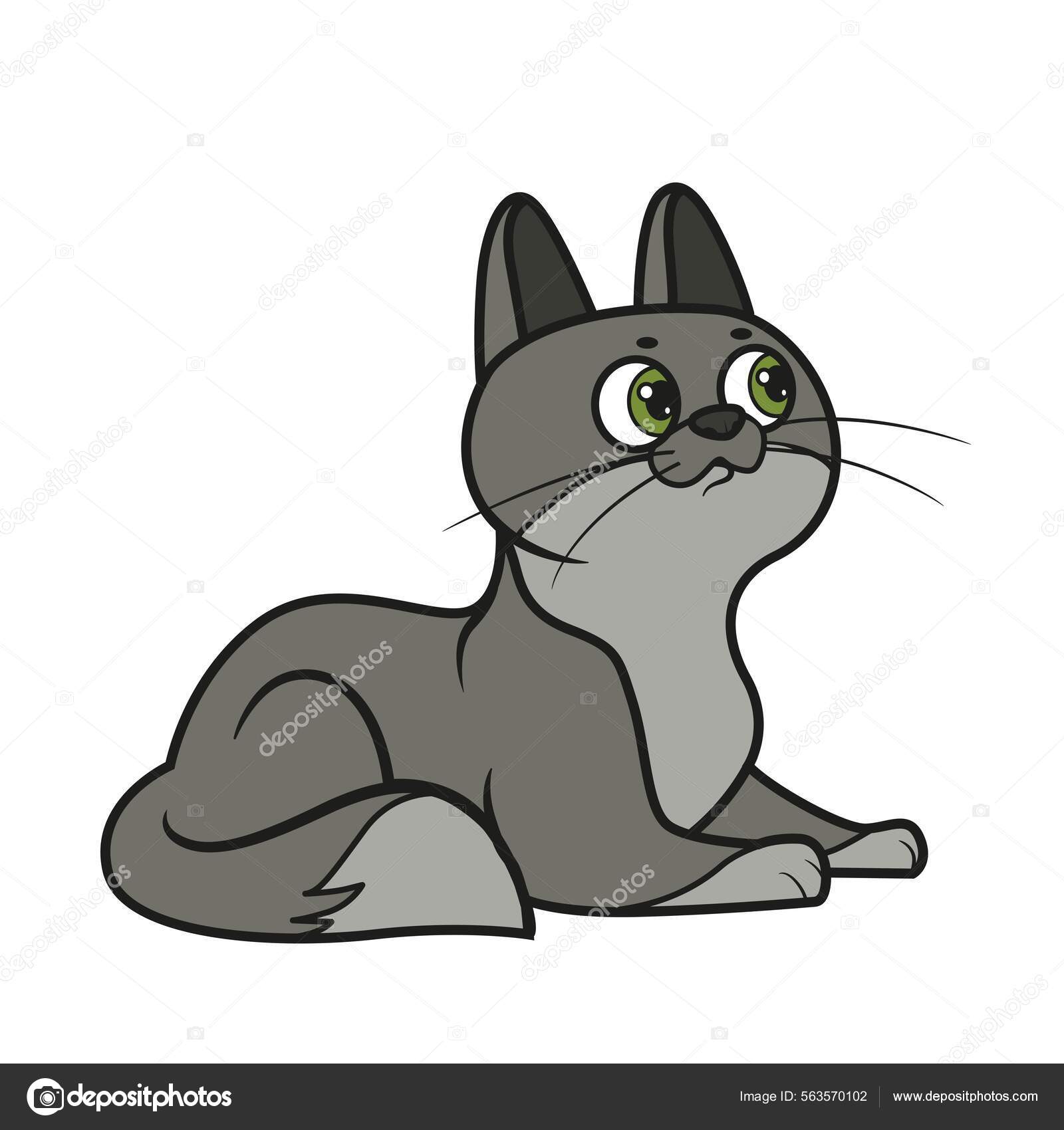 Image vectorielle Chat Dessin Animé Mignon Trouve Sur Variation Couleur  Surface Pour par ©yadviga - 563570102, image size:1600x1700