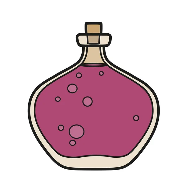 Alchemisch Ingrediënt Een Grote Fles Kleur Variatie Voor Kleurplaten Witte — Stockvector