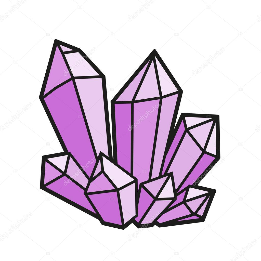 Color variation magic crystals for coloring page on a white background