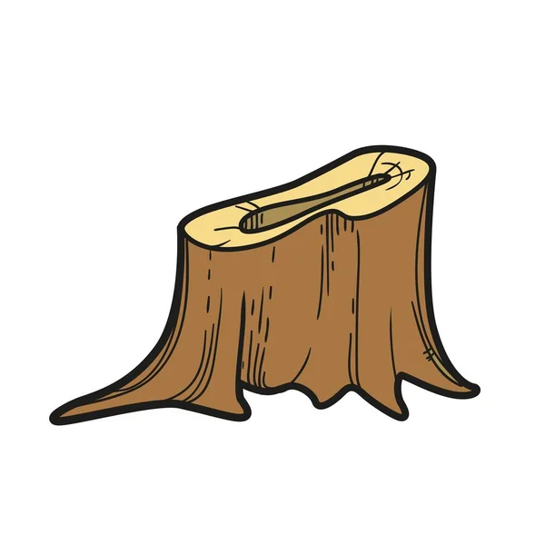 Small Stump Hollow Color Variation Coloring Page Isolated White Background — Image vectorielle