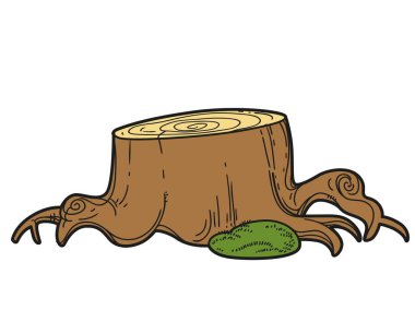 Beyaz arkaplanda izole edilmiş renk sayfası için büyük düşük kütük renk varyasyonu