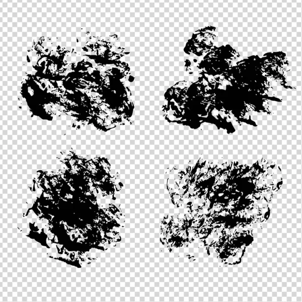 Černé Abstraktní Texturované Tahy Imitaci Průhledného Pozadí — Stockový vektor