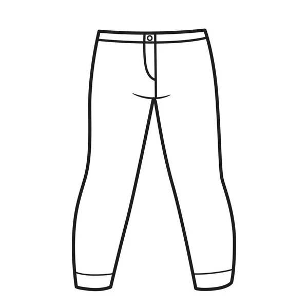 Hubené Kalhoty Obrys Pro Zbarvení Stránky Izolované Bílém Pozadí — Stockový vektor