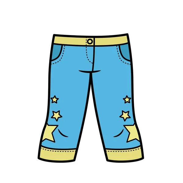 Hvězdné Aplikační Krátké Kalhoty Pro Dívky Barevné Variace Pro Zbarvení — Stockový vektor