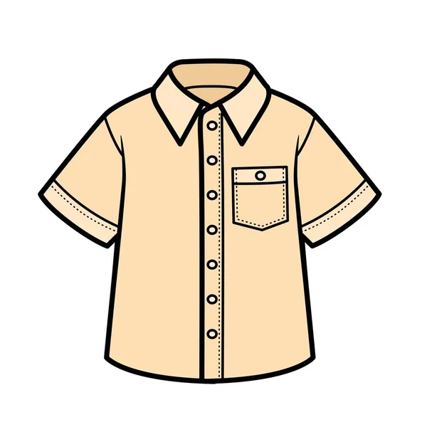 Camisa Algodón Verano Para Niño Variación Color Para Colorear Sobre — Vector de stock