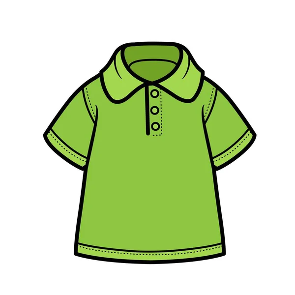 Camiseta Cuello Manga Corta Para Variación Del Color Del Niño — Vector de stock