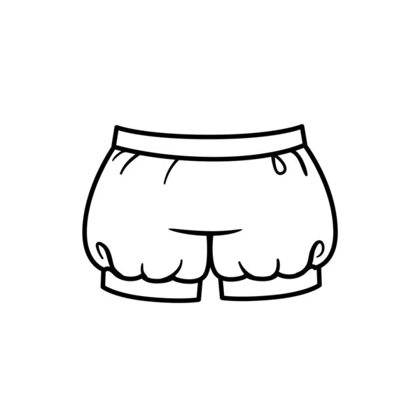 Bujne Krótkie Pantalony Dla Dziewcząt Zarys Kolorowania Białym Tle — Wektor stockowy