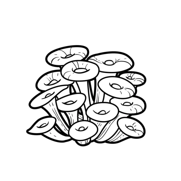 Anemones Colonial Object Coloring Book Linear Drawing Isoled White Background — стоковий вектор