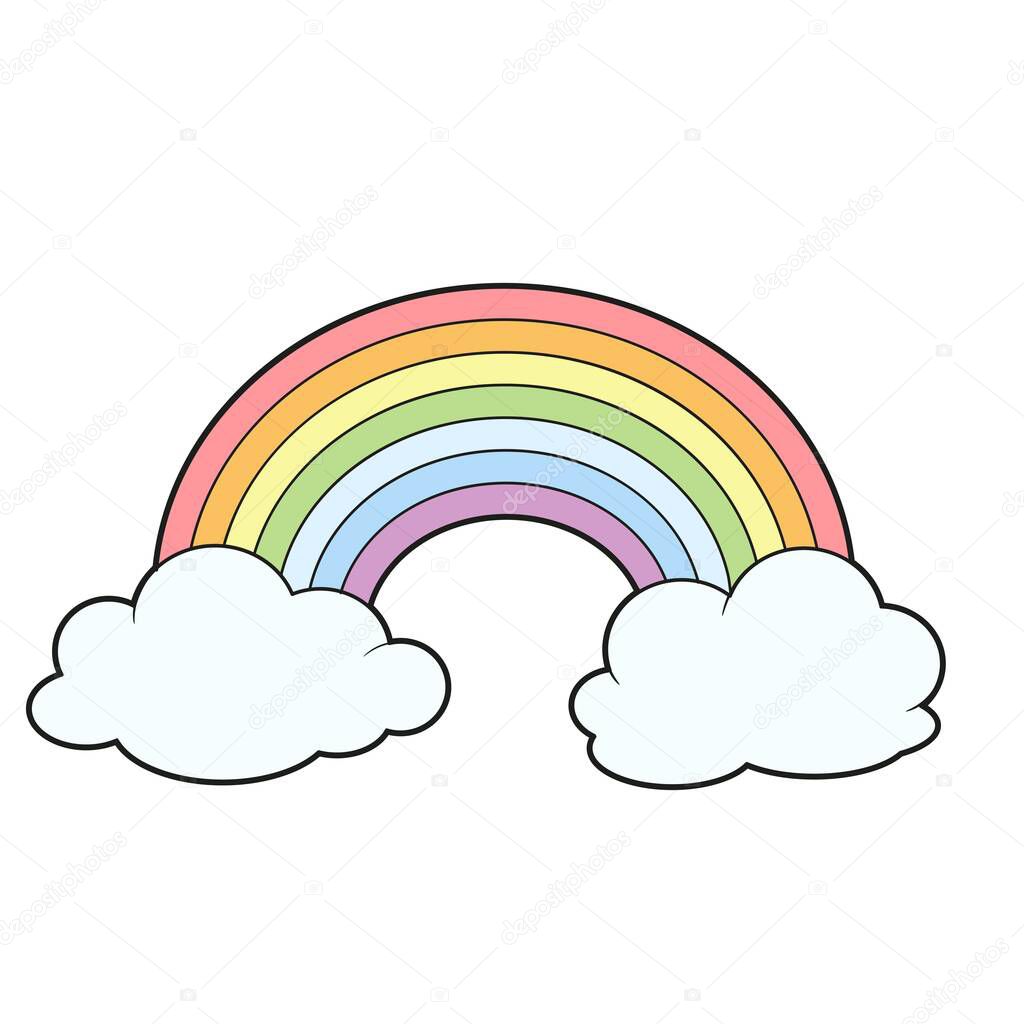 Cartoon rainbow color variation for coloring page isolated on white background