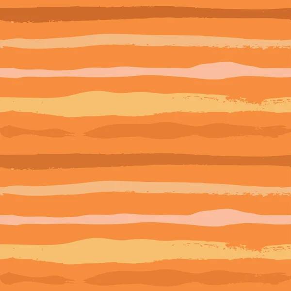 Seamless Pattern Abstract Long Narrow Textural Strokes Orange Thick Paint — Stock Vector