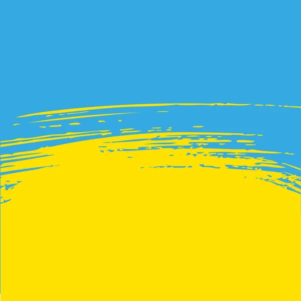 Abstract Textured Background Strokes Ukrainian Flag Colors Yellow Blue — Stockvektor