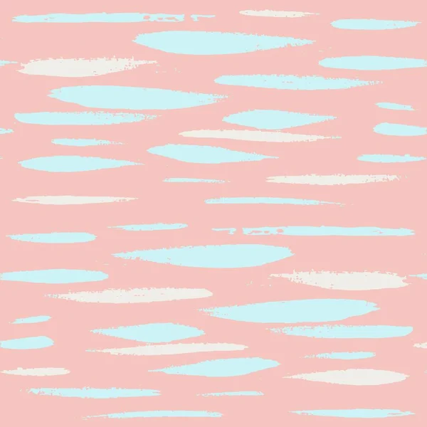 Безшовний Орнамент Горизонтальних Довгих Штрихів Рожевого Синього Білого Кольорів — стоковий вектор