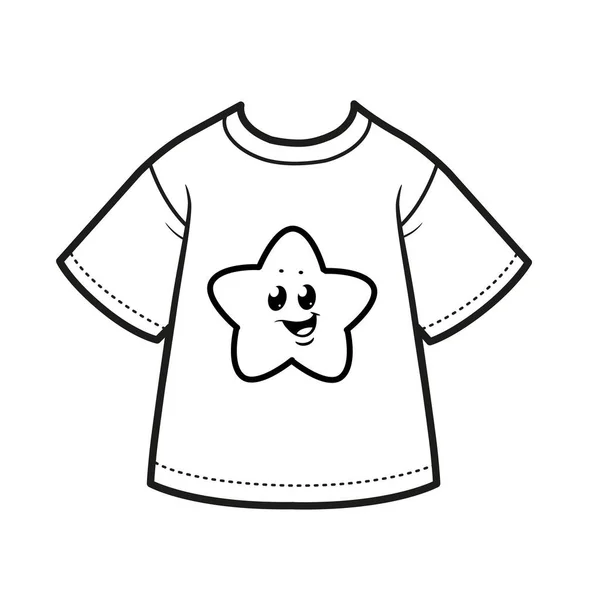 白を基調とした着色のための男の子アウトラインのための漫画Stegosaurusを描くTシャツ — ストックベクタ