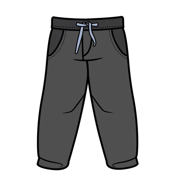 Drawstring Jeans Boy Color Variation Coloring White Background - Stok Vektor