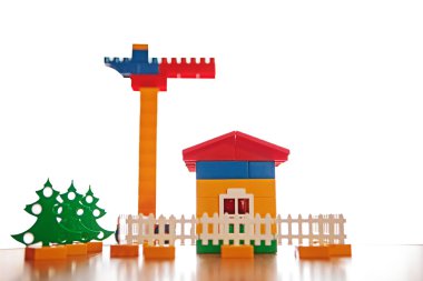 lego tuğla üstüne beyaz izole.