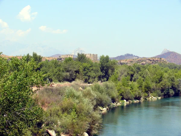 Řeka Manavgat v side, oblast antalya, Turecko — Stock fotografie