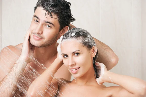 Couple in shower — Stock Photo, Image