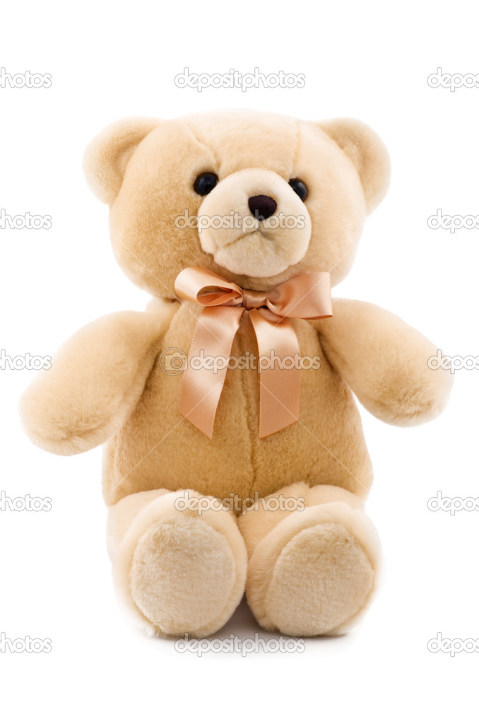 Cute teddy bear isolated on white background