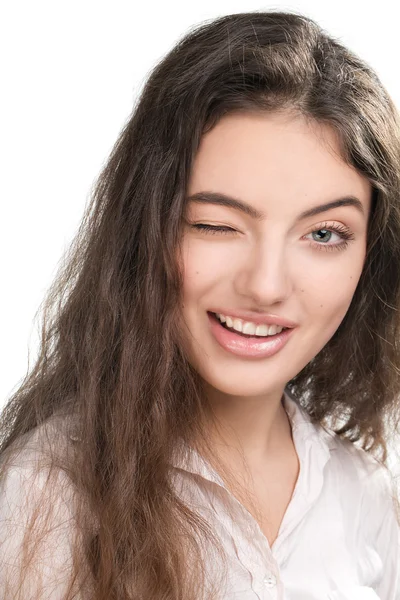 Beautiful young brunette girl — Stock Photo, Image