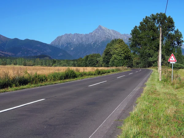 Krivan 高峰和在夏天上塔特拉山的道路 — 图库照片