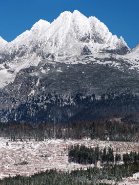 Kış aylarında yüksek tatras doruklarına