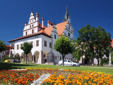 çiçekler ve townhall, levoca, Slovakya