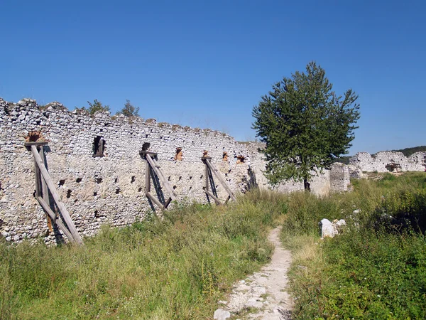 Фортифікації стіни на замок Cachtice Стокова Картинка