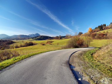 Autumn road at Liptov, Slovakia clipart