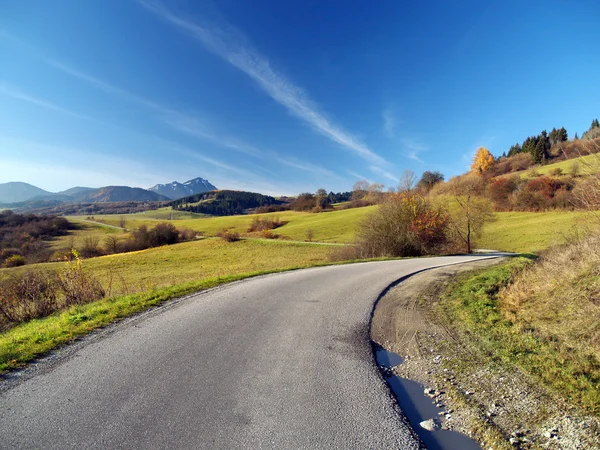 Podzimní cesta na liptov, Slovensko — Stock fotografie