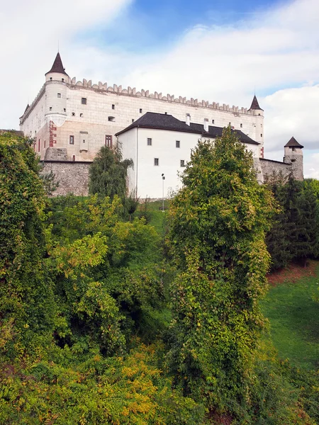 Zvolen Burg auf bewaldeten Hügel, Slowakei — Stockfoto