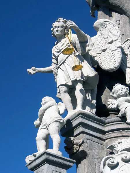 Svatý michael na pilíři v Banské Štiavnice Stock Snímky
