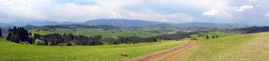 bir panorama yukarıda malatina, orava, Slovakya