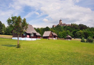 Skansen and castle in Stara Lubovna, Slovakia clipart
