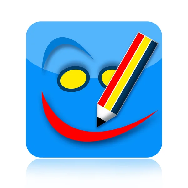 Coloring pencil drawing icon — Stock Photo, Image