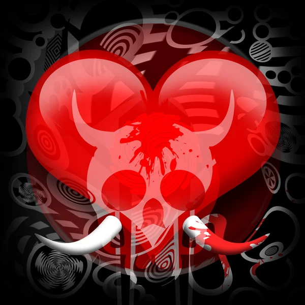 Heart and skull — Stock Photo, Image