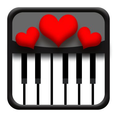 Piano and hearts clipart
