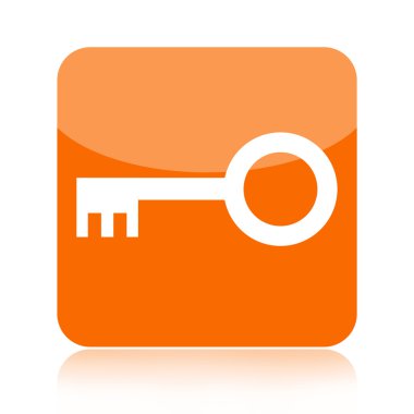 Orange key icon clipart