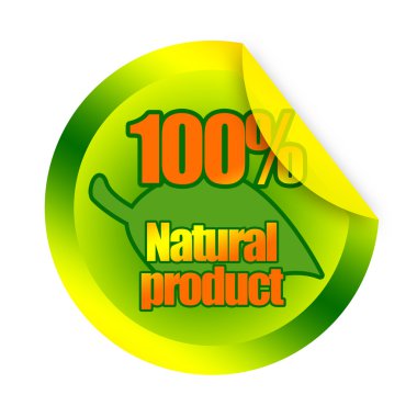 100 percent natural product sticker