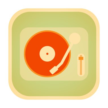 Vinil pikap retro simgesi