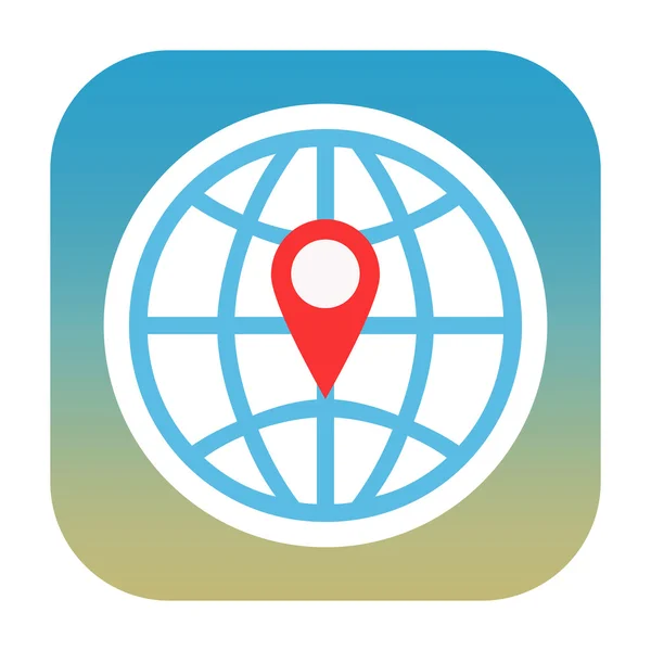 Globe and map pin icon — Stock Photo, Image