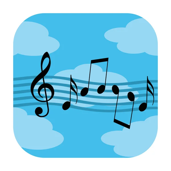 Music in cloud sky icon — Stock Photo, Image