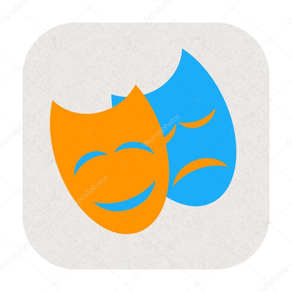 Comedy and tragedy masks icon