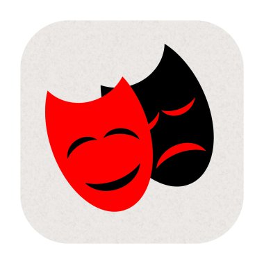 Drama theater masks icon clipart