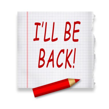 I will be back clipart