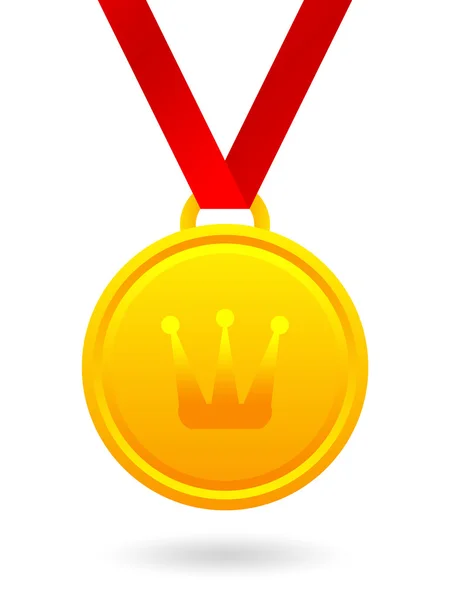 Golden medal with royal crown — Stock Photo, Image