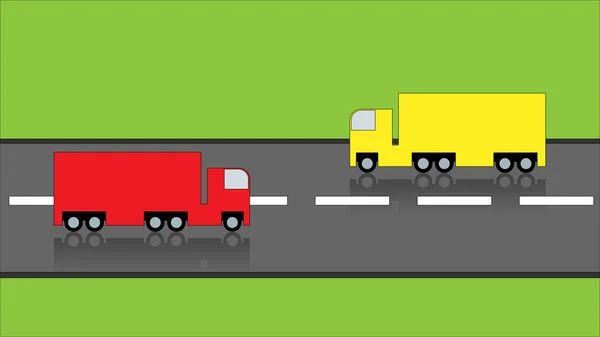 Karayolu üzerinde kamyon — Stok Vektör