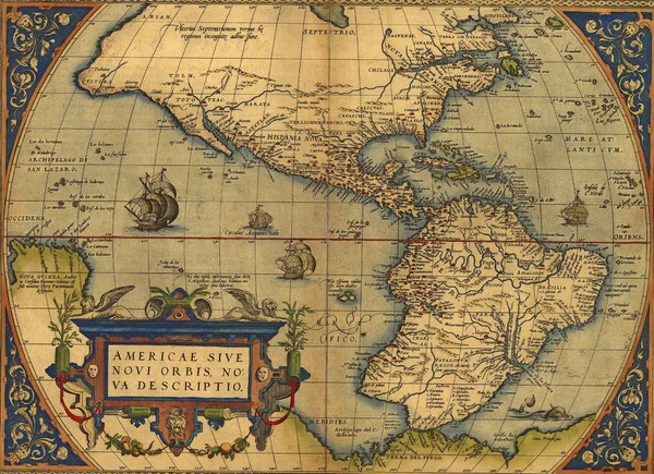 Kuzey ve Güney Amerika antika Haritası
