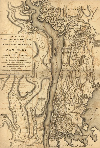 howe'nın operasyonları 1776 new york ve new jersey Haritası